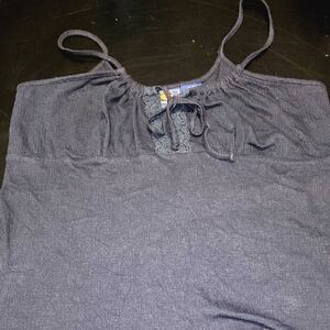 Women's Black Spaghetti Strap Peasant Style Tank Top Sz XL